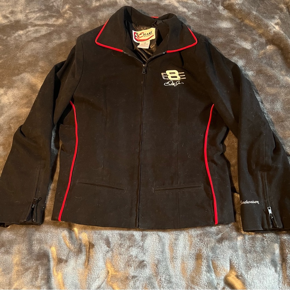 Womens Dale Earnhardt Jr #8 Budweiser Jacket by Chase Authentics Black Size M